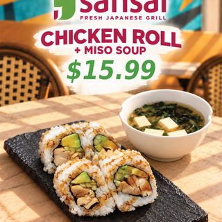 Chicken Roll + Miso Soup