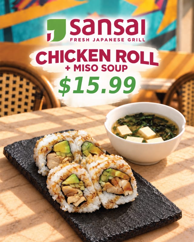 Chicken Roll + Miso Soup.