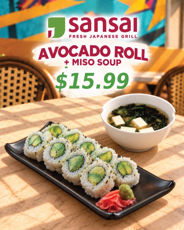 Avocado Roll + Miso Soup.
