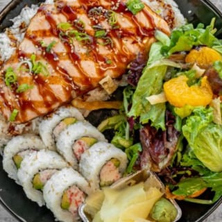 Grilled Salmon and California Roll Combo